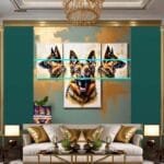 Dog Face Golden Frame Artistic
  Digital Wall Art Decor _08 - Image 3