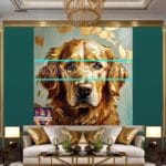 Dog Face Golden Frame Artistic
Digital Wall Art Decor _85 - Image 3