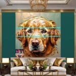 Dog Face Golden Frame Artistic
Digital Wall Art Decor _91 - Image 3