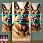 Dog Face Golden Frame Artistic
Digital Wall Art Decor _12