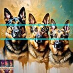 Dog Face Golden Frame Artistic
Digital Wall Art Decor _13