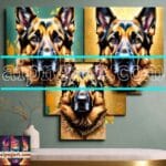 Dog Face Golden Frame Artistic
Digital Wall Art Decor _14