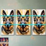 Dog Face Golden Frame Artistic
Digital Wall Art Decor _15