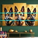 Dog Face Golden Frame Artistic
Digital Wall Art Decor _17
