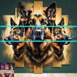 Dog Face Golden Frame Artistic
Digital Wall Art Decor _18