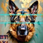 Dog Face Golden Frame Artistic
Digital Wall Art Decor _26