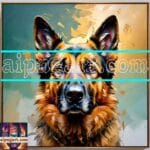 Dog Face Golden Frame Artistic
Digital Wall Art Decor _30