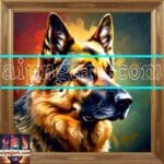Dog Face Golden Frame Artistic
Digital Wall Art Decor _31