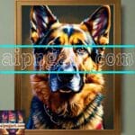 Dog Face Golden Frame Artistic
Digital Wall Art Decor _37