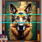 Dog Face Golden Frame Artistic
Digital Wall Art Decor _38