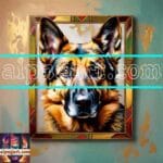 Dog Face Golden Frame Artistic
Digital Wall Art Decor _39