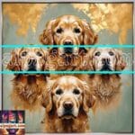 Dog Face Golden Frame Artistic
Digital Wall Art Decor _51