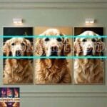 Dog Face Golden Frame Artistic
  Digital Wall Art Decor _52