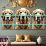 Dog Face Golden Frame Artistic
Digital Wall Art Decor _53