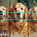 Dog Face Golden Frame Artistic
Digital Wall Art Decor _57