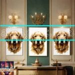 Dog Face Golden Frame Artistic
Digital Wall Art Decor _61