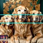 Dog Face Golden Frame Artistic
Digital Wall Art Decor _64