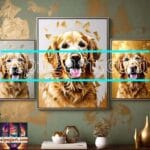 Dog Face Golden Frame Artistic
Digital Wall Art Decor _65