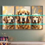 Dog Face Golden Frame Artistic
Digital Wall Art Decor _66