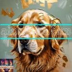 Dog Face Golden Frame Artistic
Digital Wall Art Decor _76