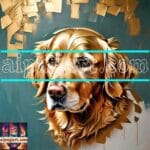 Dog Face Golden Frame Artistic
Digital Wall Art Decor _80