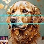 Dog Face Golden Frame Artistic
Digital Wall Art Decor _83