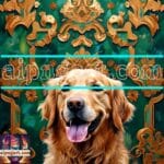 Dog Face Golden Frame Artistic
Digital Wall Art Decor _84