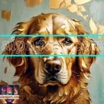 Dog Face Golden Frame Artistic
Digital Wall Art Decor _85