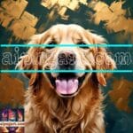 Dog Face Golden Frame Artistic
Digital Wall Art Decor _86
