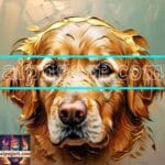 Dog Face Golden Frame Artistic
Digital Wall Art Decor _91