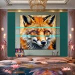 FOX Face Golden Frame Artistic
Digital Wall Art Decor _107 - Image 2