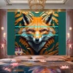 FOX Face Golden Frame Artistic
Digital Wall Art Decor _108 - Image 2