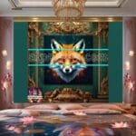 FOX Face Golden Frame Artistic
Digital Wall Art Decor _109 - Image 2