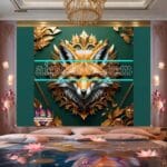 FOX Face Golden Frame Artistic
Digital Wall Art Decor _115 - Image 2