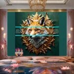 FOX Face Golden Frame Artistic
Digital Wall Art Decor _118 - Image 2