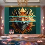 FOX Face Golden Frame Artistic
Digital Wall Art Decor _119 - Image 2