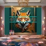 FOX Face Golden Frame Artistic
Digital Wall Art Decor _120 - Image 2