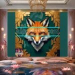 FOX Face Golden Frame Artistic
Digital Wall Art Decor _121 - Image 2