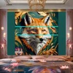FOX Face Golden Frame Artistic
Digital Wall Art Decor _127 - Image 2