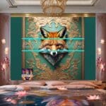 FOX Face Golden Frame Artistic
Digital Wall Art Decor _129 - Image 2