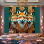 FOX Face Golden Frame Artistic
Digital Wall Art Decor _17 - Image 2