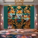 FOX Face Golden Frame Artistic
Digital Wall Art Decor _21 - Image 2