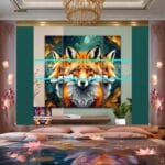 FOX Face Golden Frame Artistic
Digital Wall Art Decor _23 - Image 2