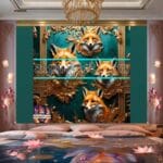 FOX Face Golden Frame Artistic
Digital Wall Art Decor _26 - Image 2