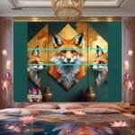 FOX Face
  Golden Frame Artistic Digital Wall Art Decor _40 - Image 2