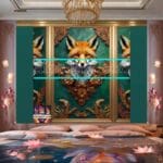 FOX Face Golden Frame Artistic
Digital Wall Art Decor _48 - Image 2