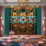 FOX Face Golden Frame Artistic
Digital Wall Art Decor _54 - Image 2