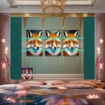 FOX Face Golden Frame Artistic
Digital Wall Art Decor _64 - Image 2