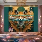 FOX Face
  Golden Frame Artistic Digital Wall Art Decor _68 - Image 2