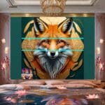 FOX Face Golden Frame Artistic
Digital Wall Art Decor _74 - Image 2